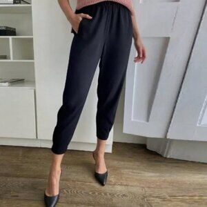 Babaton by  Aritzia Dexter Pull On Business Formal Cropped Pant Trousers- Black